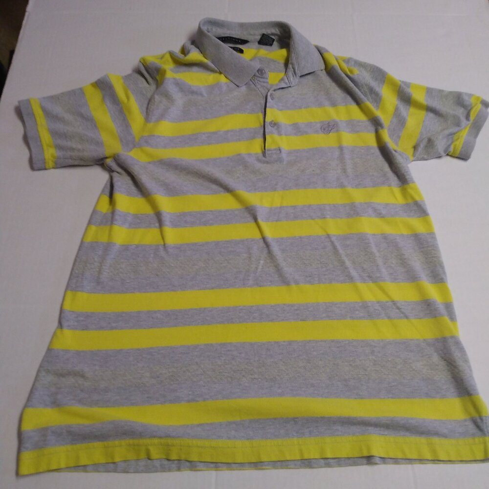 Sean John Original Fit Mens L Short Sleeve Shirt Yellow and Gray.